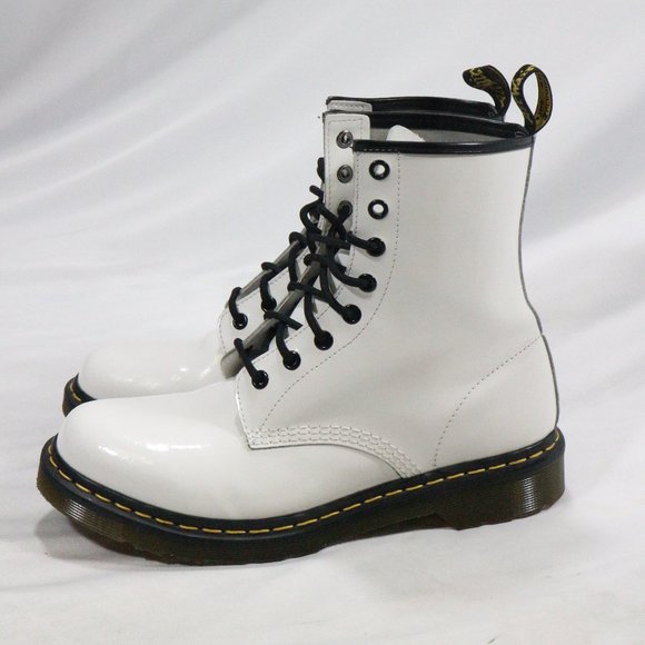 DR. MARTENS 1460 W White Patent Lamper Boots Sz 10 Wmns - Picture 7 of 8